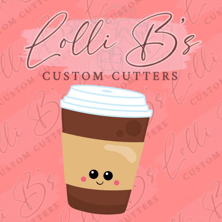 Coffee, Latte, To Go Coffee Cookie Cutter for wholesale by Lolli B Custom Cutters