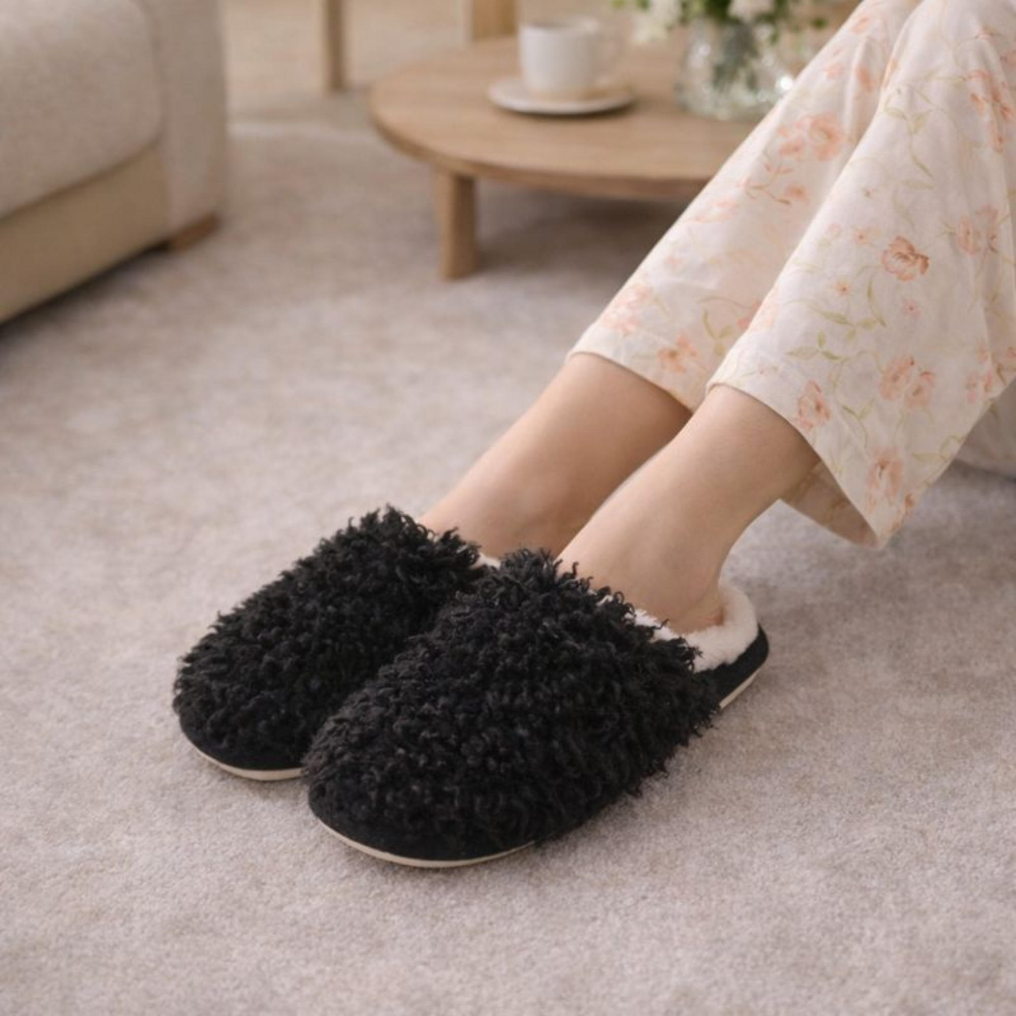 DrifWoo - Wholesale Slippers - Women's - Plush Curly Faux Fur Slippers – Cozy Indoor Comfort4
