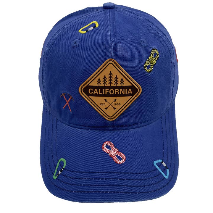 Northern Icons Creations INC - Wholesale Baseball cap – Unisex - California Hiking Adventure Baseball Cap – Outdoor Climbing Rope & Carabiner Embroidered Hat for Travelers2