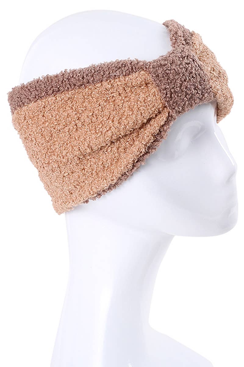 Cap Zone - Wholesale Fashion Headband - Women's - Reversible Terry Cloth Sherpa Fleece Head Band1