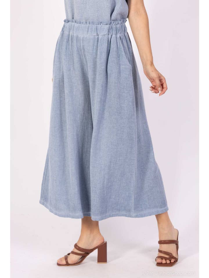 Shyloh - Wholesale Pants - Women's - Mid-length wide pants in cotton linen 2065124