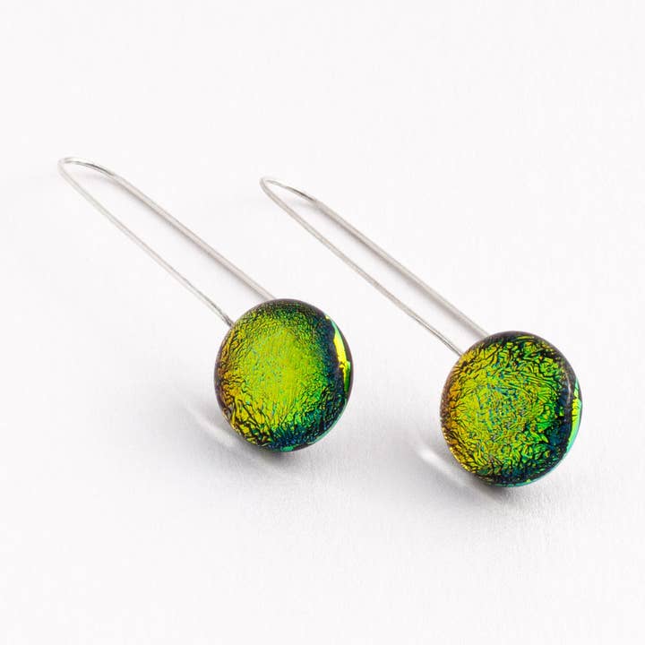 Dikhroos Green Long Earrings for wholesale by Reez