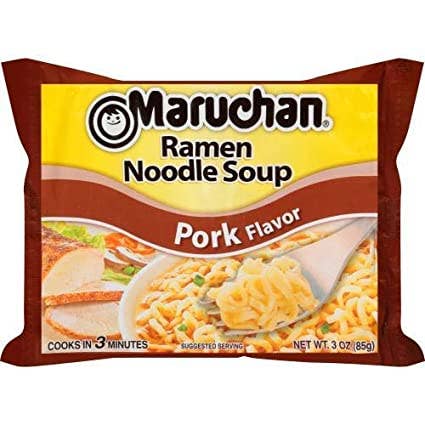 Shop The King - Wholesale Ramen - Maruchan Ramen Noodles, Pork, 3 Ounce Packet