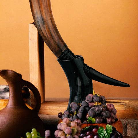 Handicrafts Home - Wholesale Drinking Glass/Cup - Auger Real Viking Drinking Horn with Stand Cups Vessels, 14"