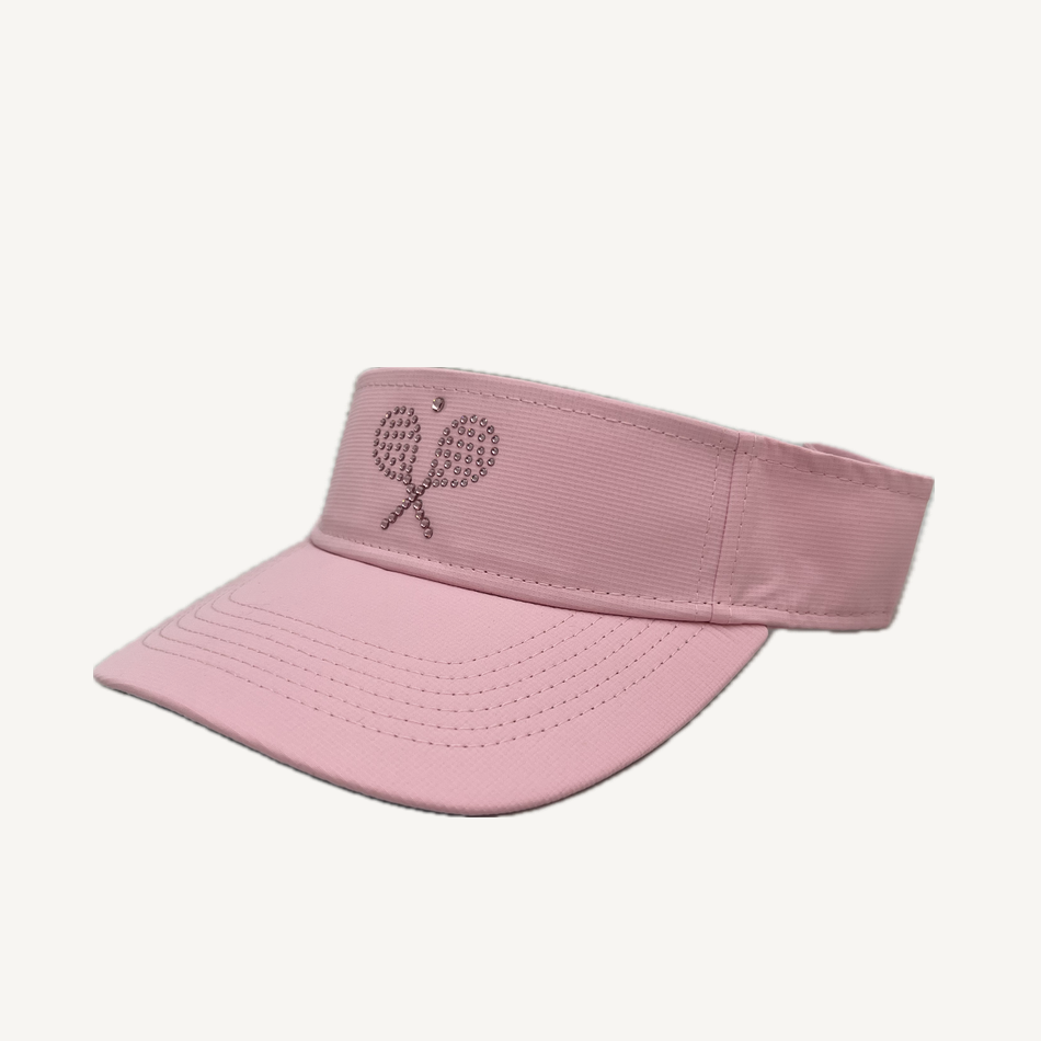 Visiera Sportiva Serena con Racchette da Tennis in Cristallo e