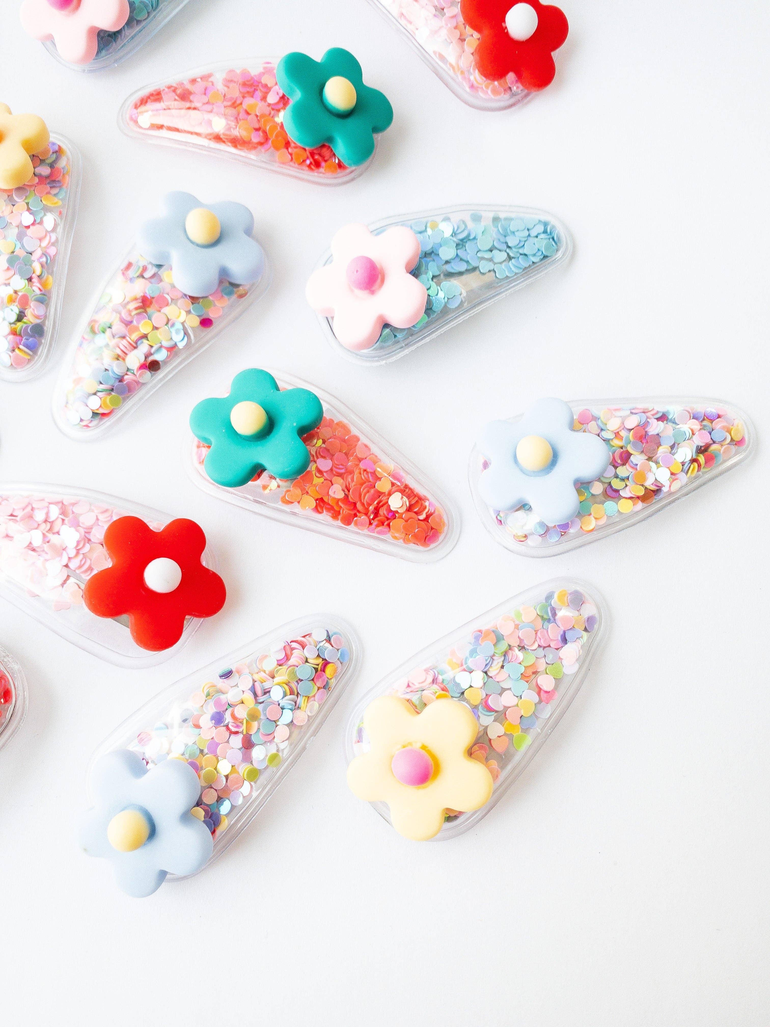 Eggy Cakes - Wholesale Hair Clip - Kids - Flower Confetti Shaker Hair Clips4
