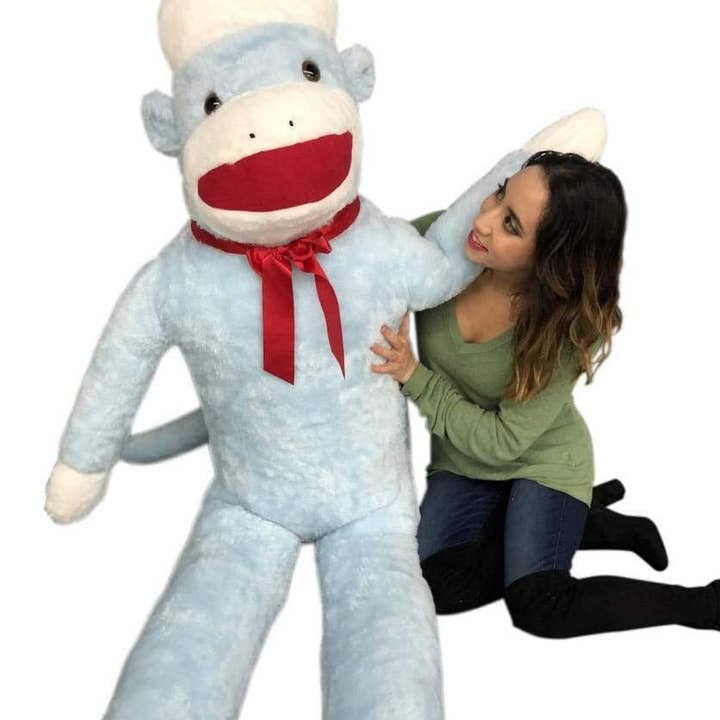 Big Plush - Wholesale Stuffed/Plush Toy - Kids & Baby - Big Plush Blue Color 6 Foot Giant Sock Monkey Soft Huge