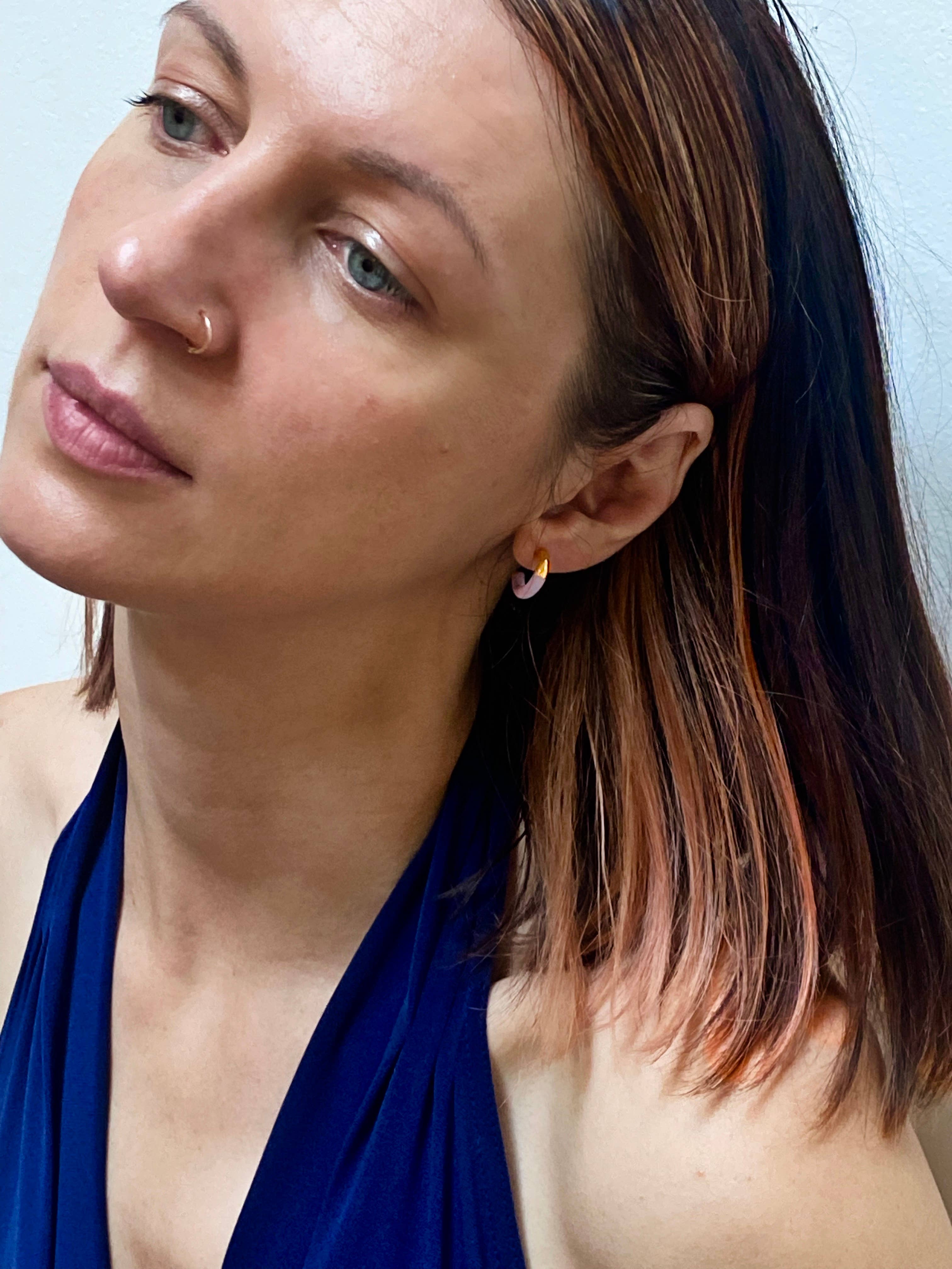 Barrow PDX - Wholesale Hoop Earrings - Porcelain Hoop Studs - Multiple Colors10