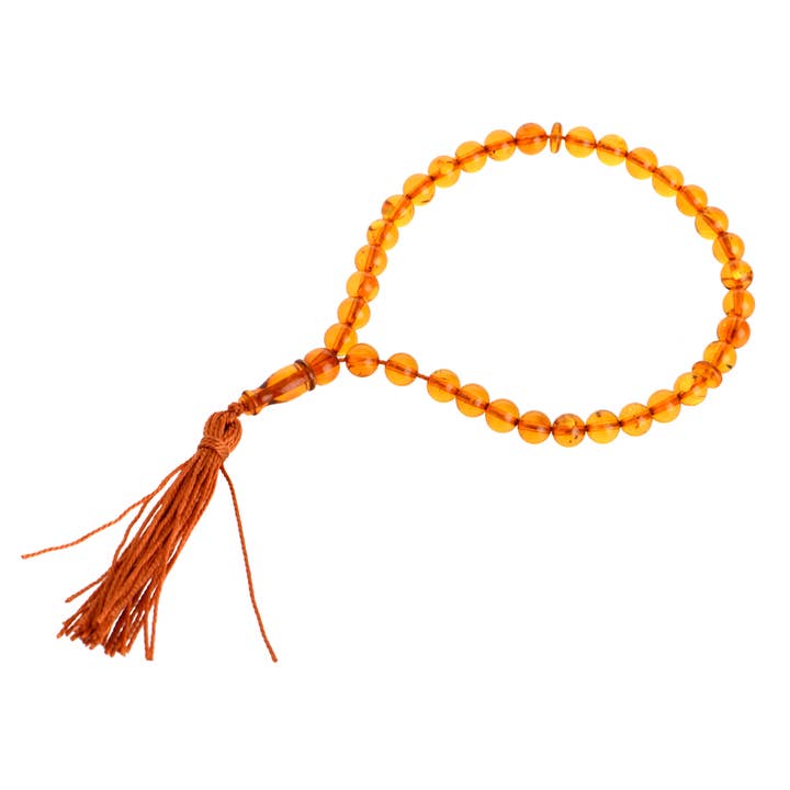 The Natural Amber - Venta al por mayor Collar de cuentas de oración - Collar de oración musulmán de ámbar miel con 33 cuentas redondas de ámbar natural1