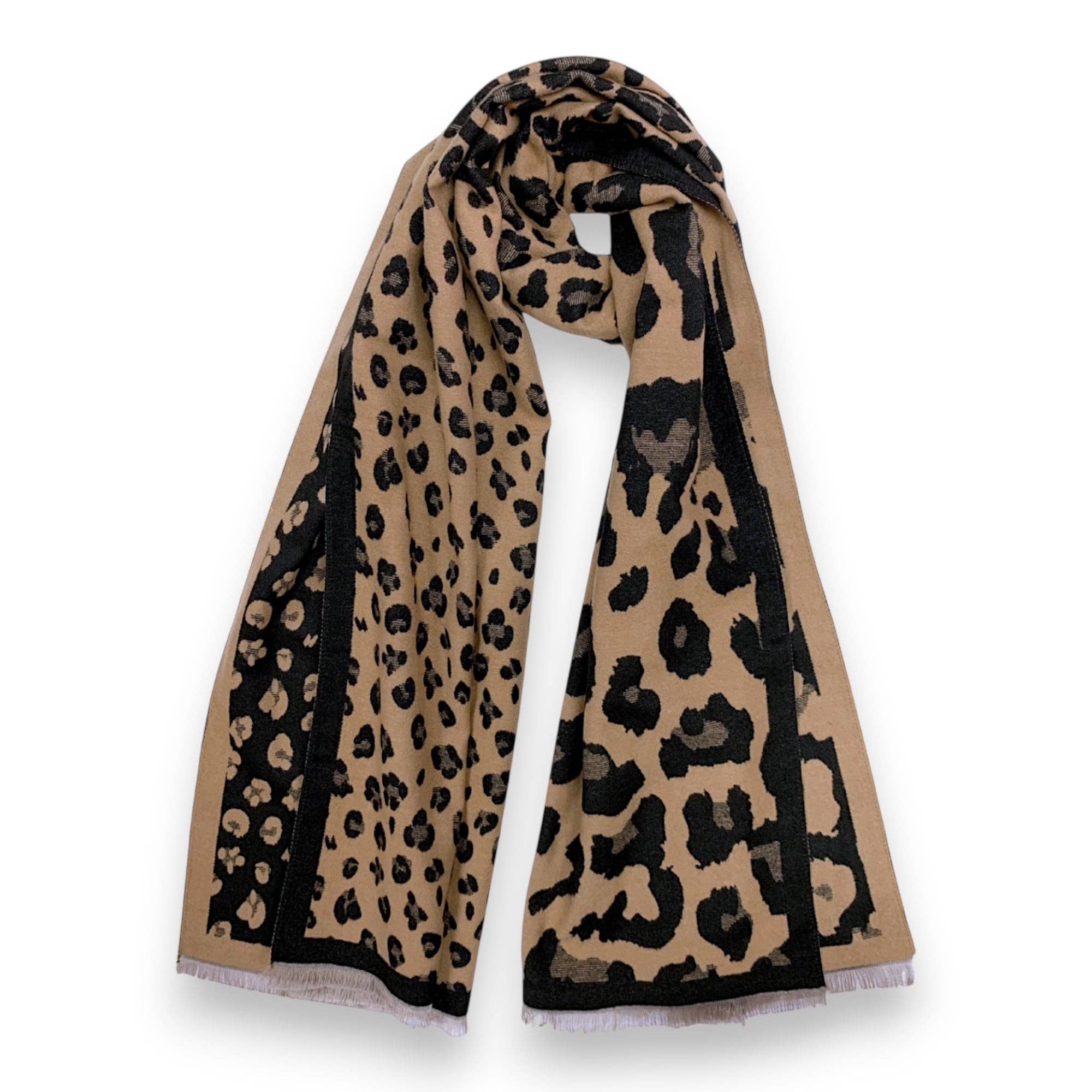 Lili Scarves (US Duty Free) – wholesale Scarf – Women's – Leopard Print Cashmere Blend Winter Scarf1
