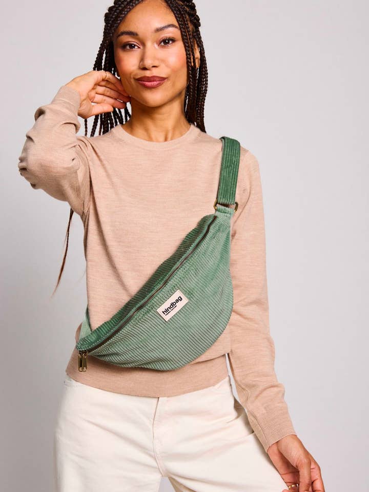 Sasha Velours Water Green Fanny Pack for wholesale by Hindbag