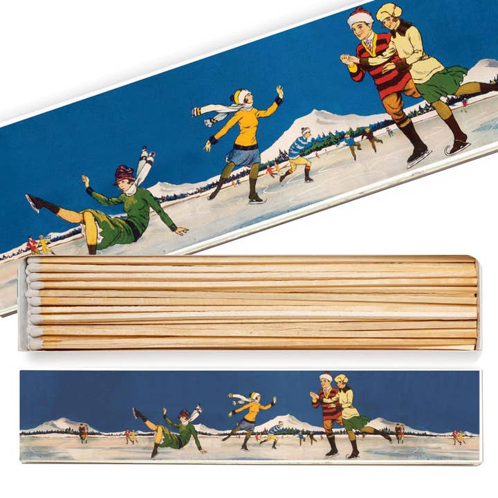 Ice Skating | Long - Christmas Safety Matches 🎄 for wholesale by Archivist Gallery | United States & Canada