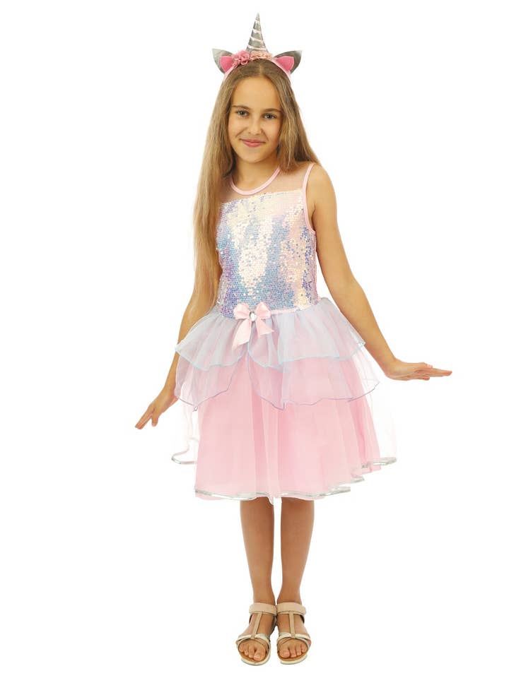 Costume Licorne - Rose - Enfant Fille - 5/6 Ans pour la vente par P'tit Clown