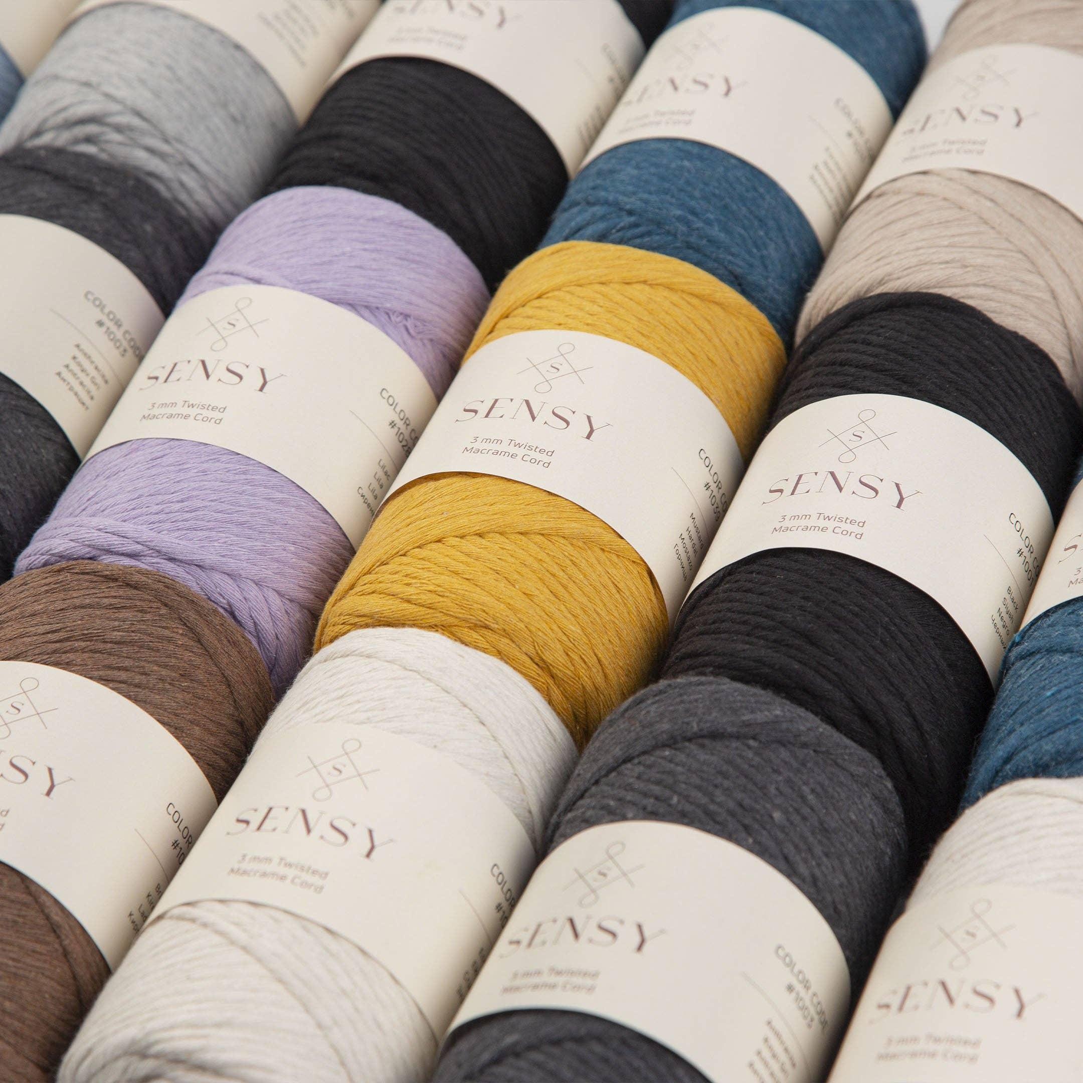 Sensy - Wholesale Yarn - Sensy Premium 3mm - 109 Yards 100% Recycled Cotton Single Strand Macrame Cord29