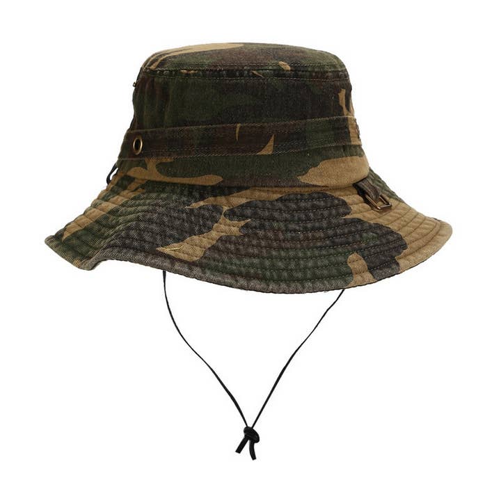 ACCITY - Wholesale Bucket Hat - Women's - Washed Camo Cotton Bucket Hat for Outdoor Travel_CWAH3840