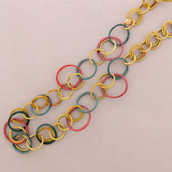 Sonata - Venta al por mayor Collares de cadenas y eslabones - Collar Largo Doble Eslabones Resina