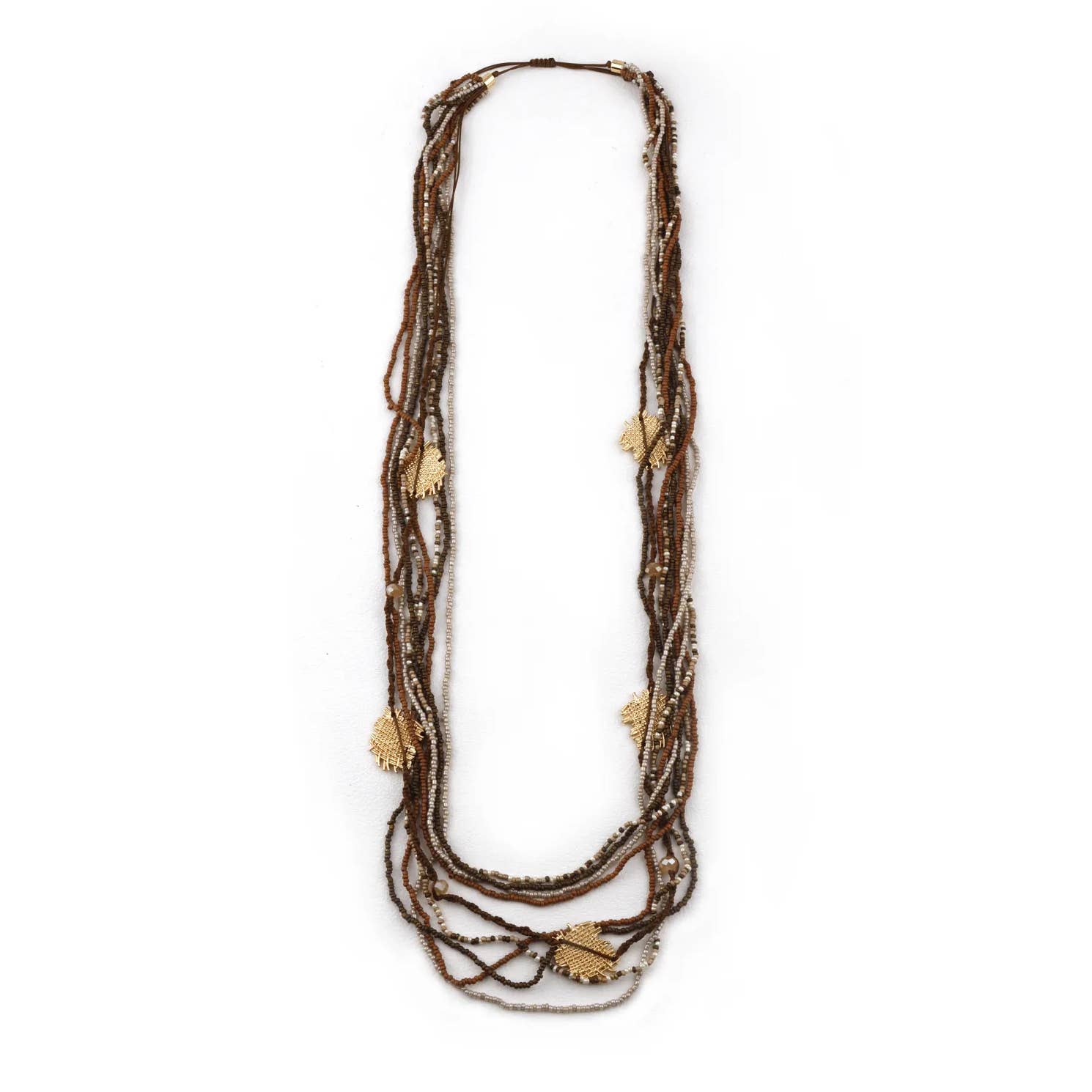 Domoflor s.l - Wholesale Beaded/Pearl Necklace - 🍁✨ Long Layered Necklace with Beads and Golden Leaves 🌿0