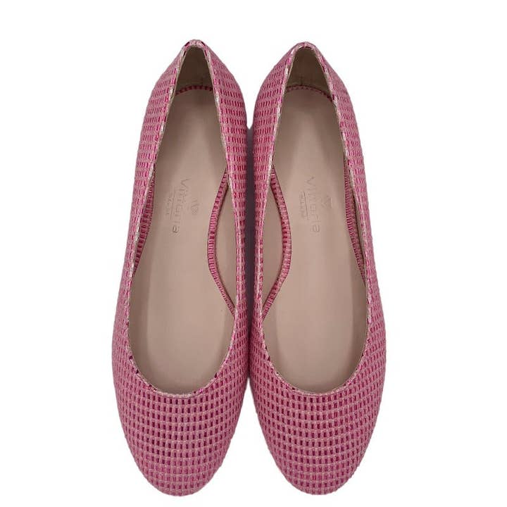 Damskor ballerinas i rosa metalltyg för wholesale av Vittoria