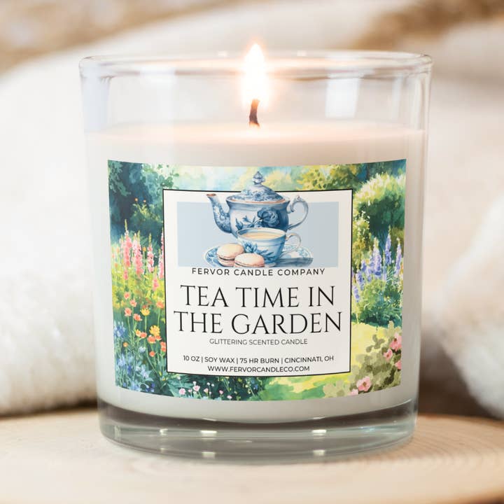 Tea Time in the Garden Soy Wax Book Inspired Candle for wholesale by Fervor Candle Company