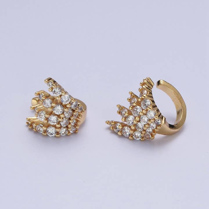 Aim Eternal – Engroshandel Ear cuff/wrap-øreringe – 1 par mikro pavé cubic zirconia CZ multiple fire klo ear cuff øreringe | AD-510