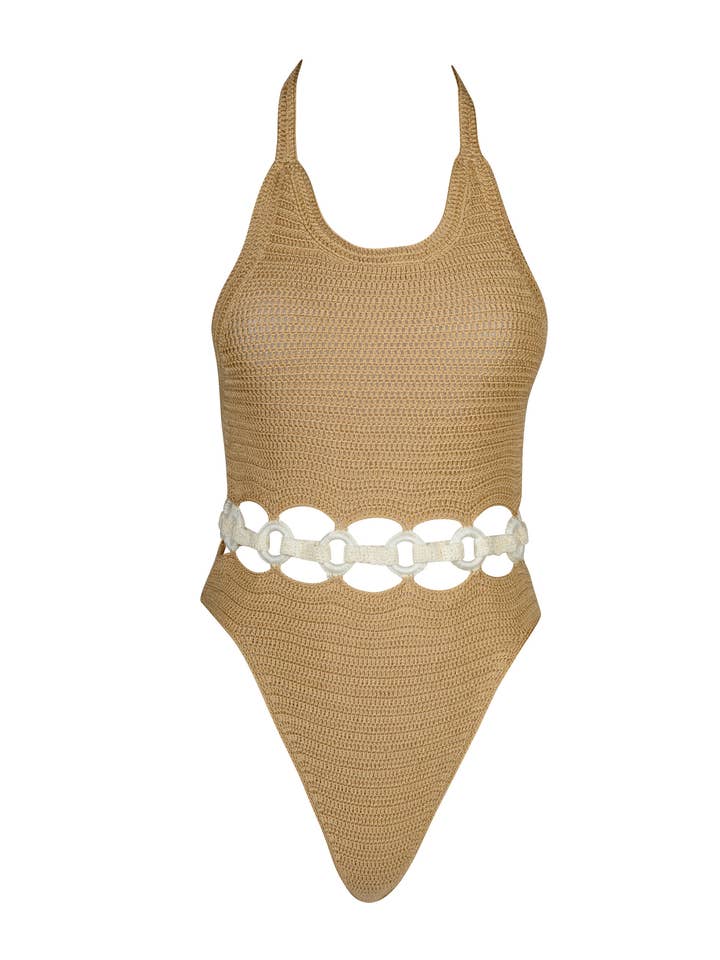 Amini Baddräkt Camel för wholesale av PIPIKINI Beachwear