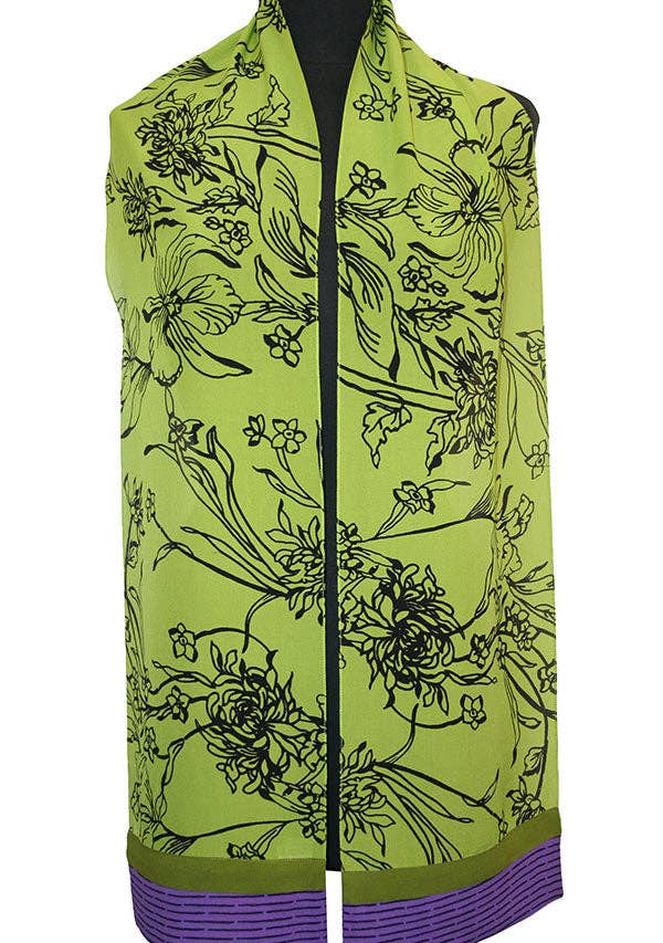 Orchid Garden Scarf - Lime for wholesale on Faire