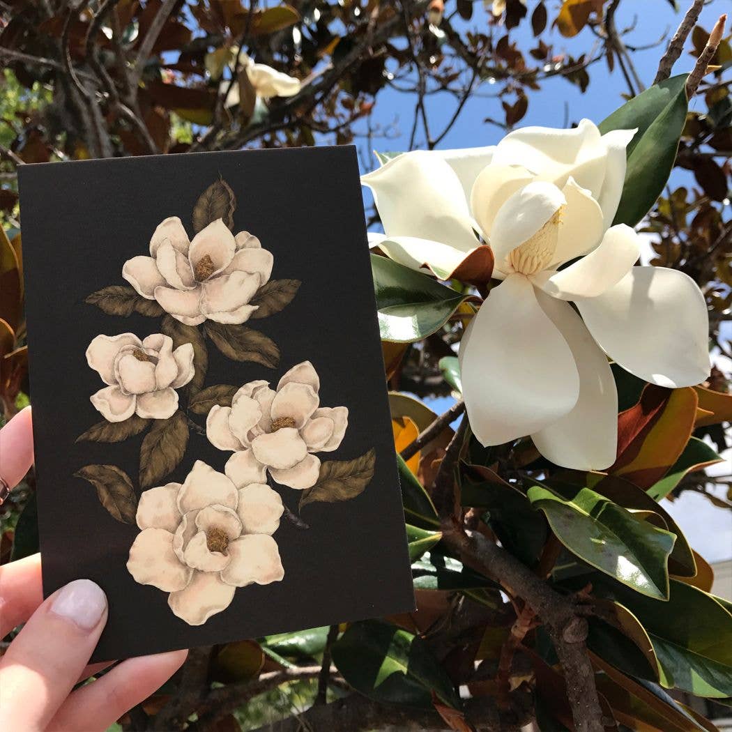 Jessica Roux Illustration – wholesale Postcard – 4” x 6” Magnolias Postcard1