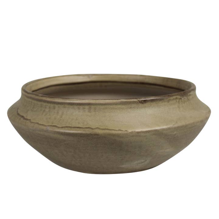 Pot, Ceramic, Putty - Low for wholesale by HomArt
