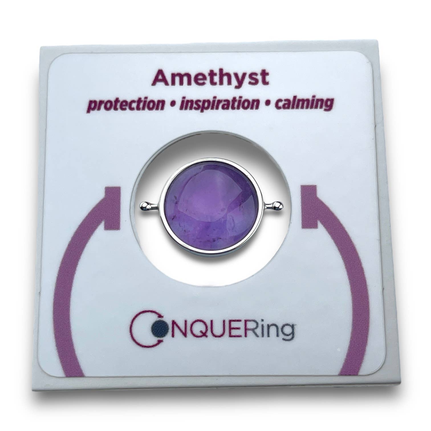 CONQUERing - Vendita all'ingrosso Anelli con pietra singola/solitario - Elemento in cristallo ametista5
