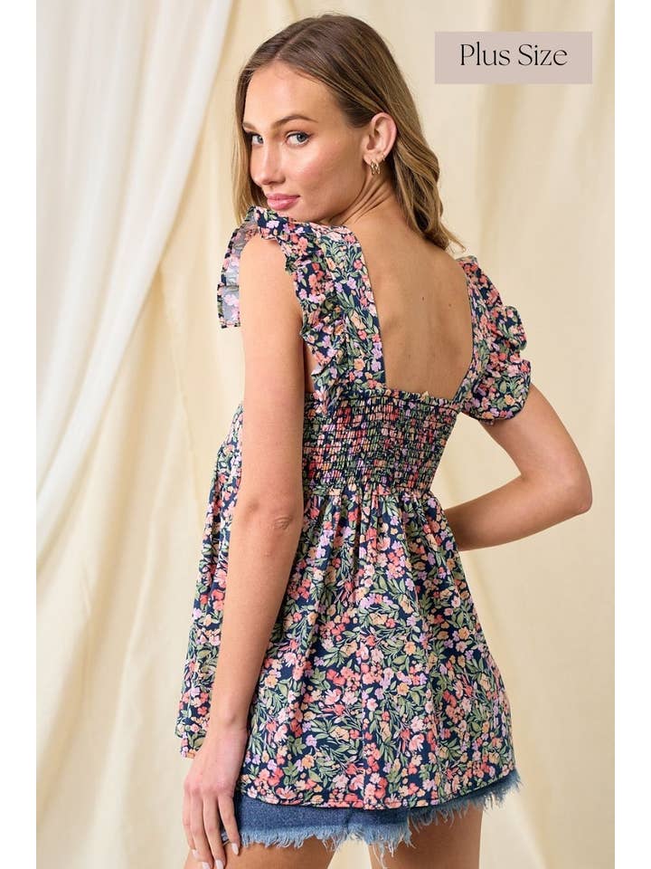 lovely melody - Wholesale Blouse - Women's - LMT3794PL-PLUS SIZE Ava Floral print top2