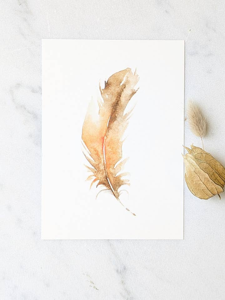 Art Print 'Robin leaf' | handmade | organic pure paper for wholesale by ArtworkByMadelon