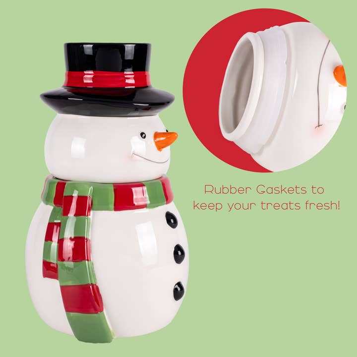 EAST AVENUE - Wholesale Biscuit jar - Snowman Scarf 11 x 6.5 Dolomite Cookie Jar3