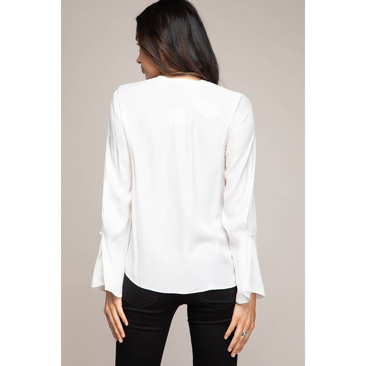 Naked Zebra Rack - Wholesale Blouse - Women's - Surplice Twisted Detail Long Sleeve Blouse11