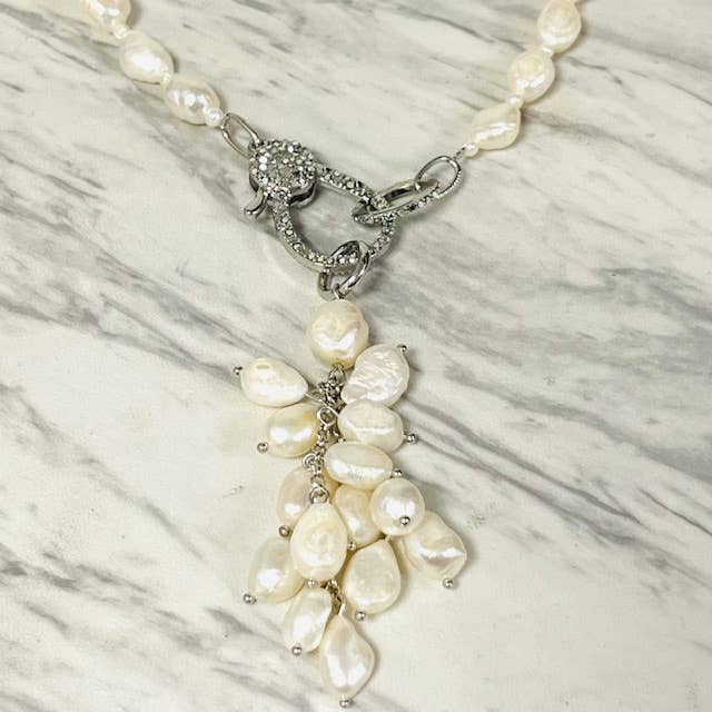 Anita K By Blushing Pink - Wholesale Kralen/parelketting - Zoetwaterparelketting met kristalsluiting & parelkwastje2