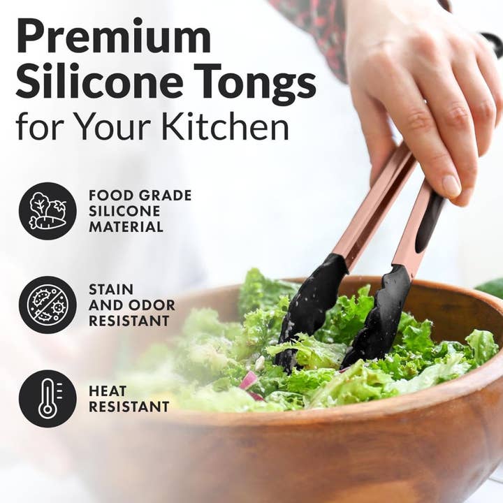 Zulay Kitchen – Großhandel Küchenzange – Kochzange mit Silikonspitzen 9" & 12" - Edelstahl
