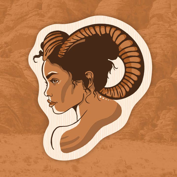 Gehoornde godin sticker voor wholesale door Issa Designs