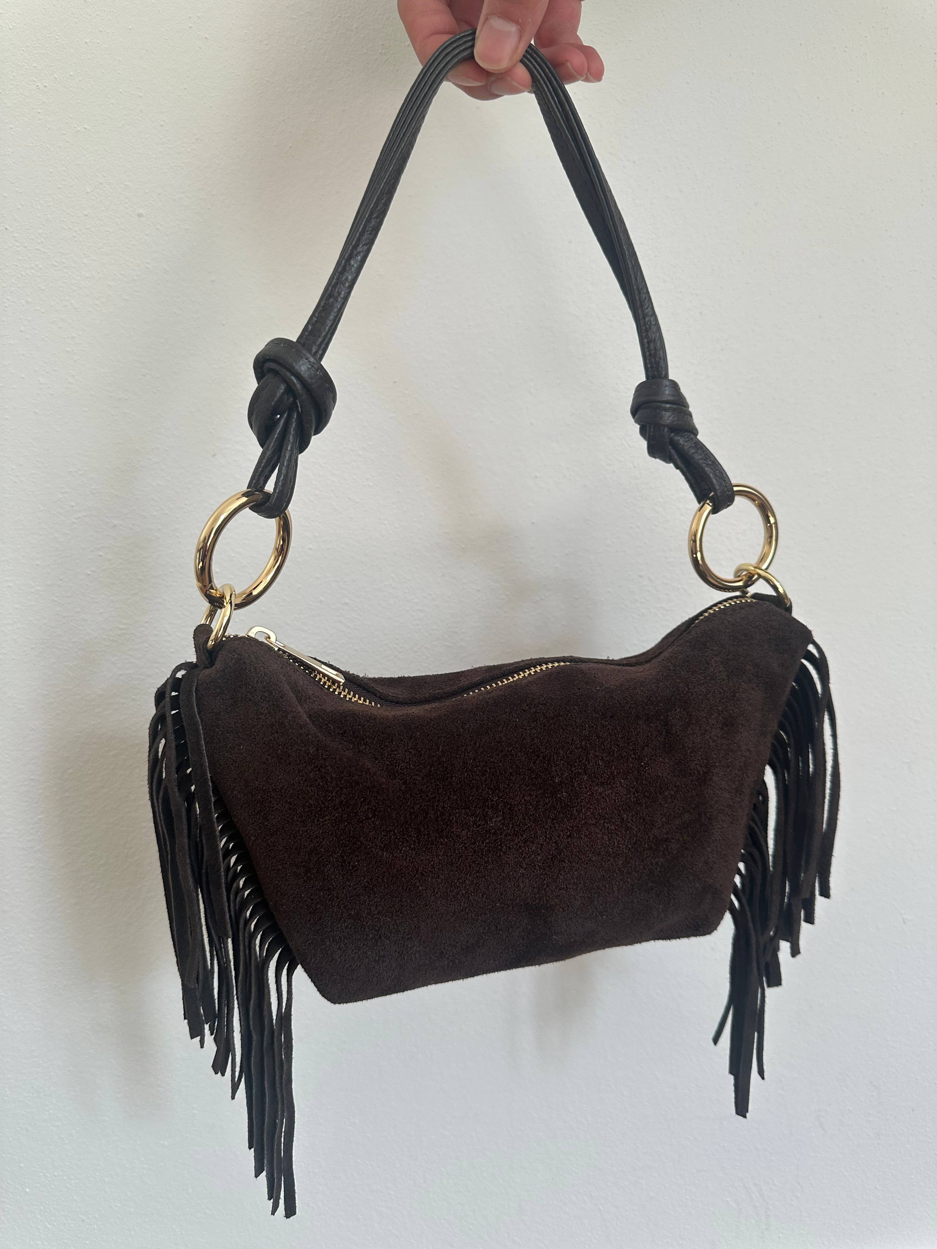 Zhade – wholesale Axelremsväska – Dam – MUSA- mocka och fransar0