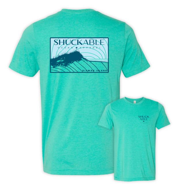 Kiawah Island Landscape Tee - Navy and Light Blue Imprint for wholesale by Shuckable