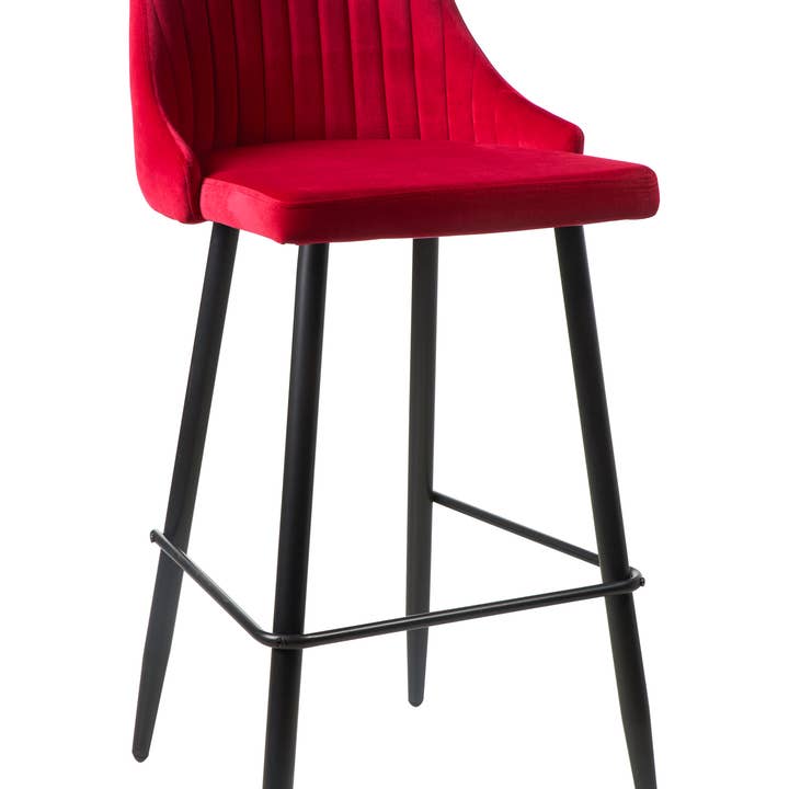 Velvet - Tabouret en velours rouge cardinal pour la vente par Novità Home