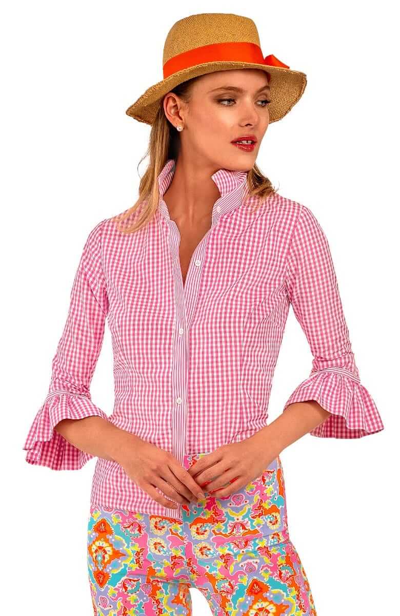 Gretchen Scott LLC – Engroshandel Skjorte med buttondown – til kvinder – Priss Bluse - Gingham18