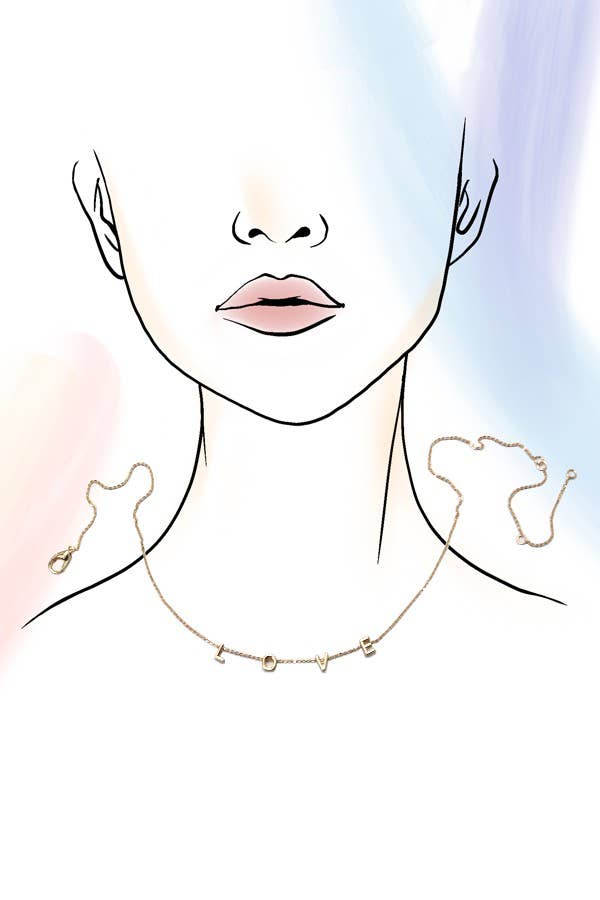 JOSSLYN by wall to wall - Wholesale Pendant/Charm Necklace - MAMA, WIFEY, LOVE NECKLACE  | 52N30106016