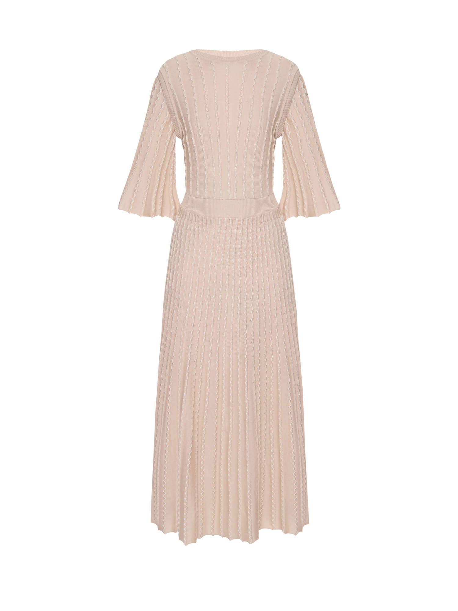 Nenya Fashion Limited – wholesale Dress – Women's – Estelle Openwork Knit Dress with Flared Sleeve7