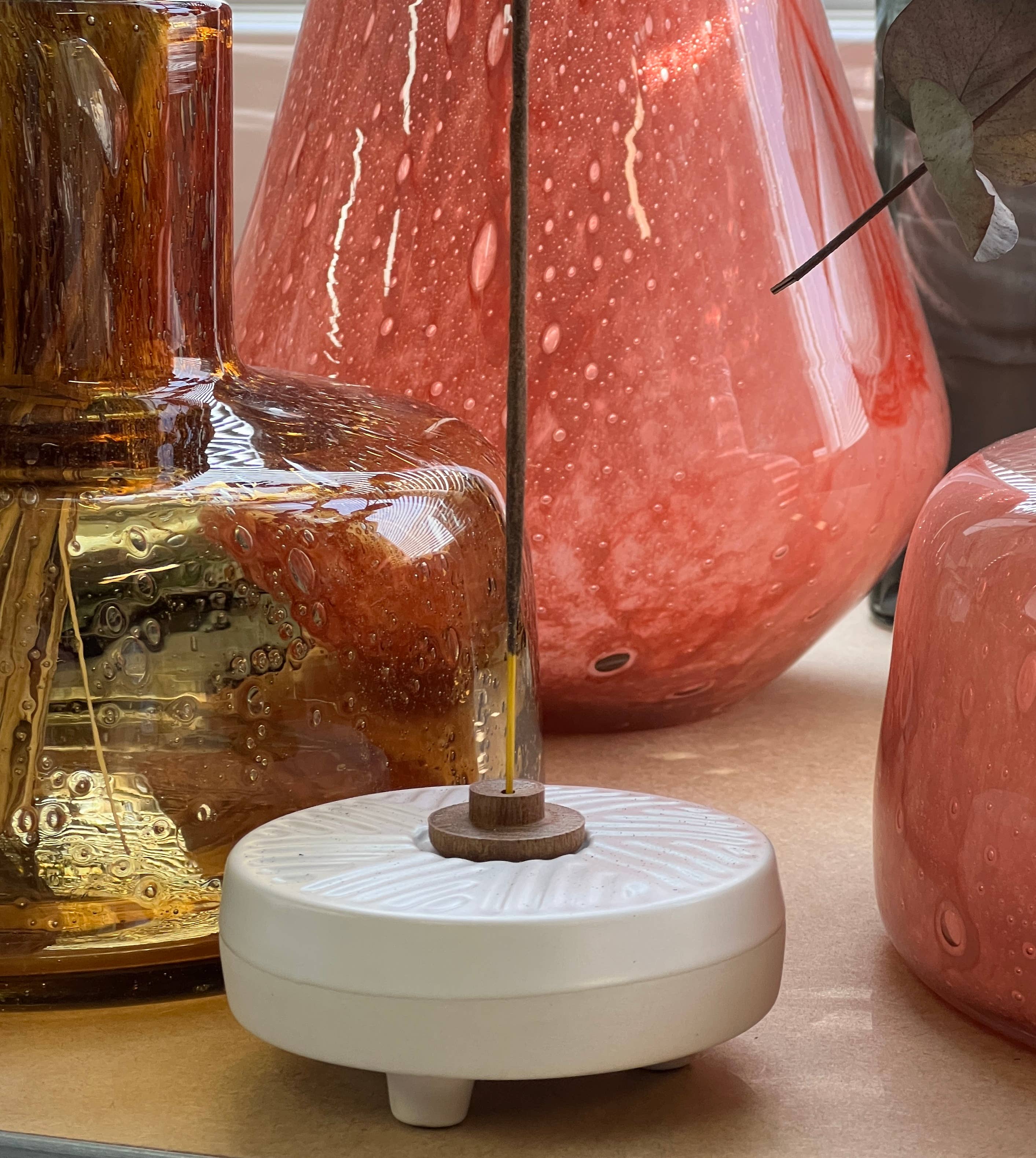 Anoq - Wholesale Reed Diffuser - Incense holder - ceramic incense holder - Moon WHITE3