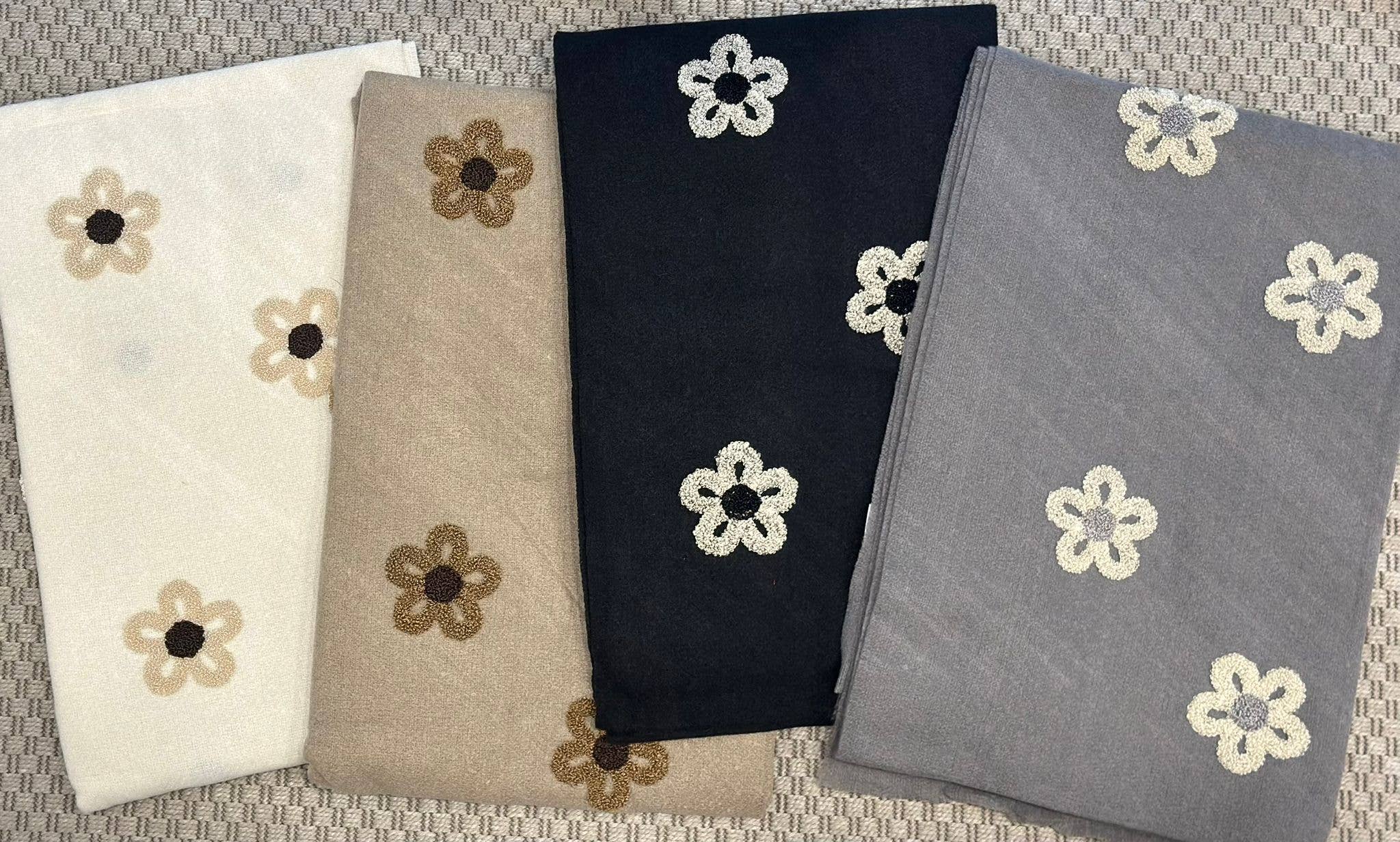 ADORA - Wholesale Scarf - Women's - Scarf with embroidered flowers1