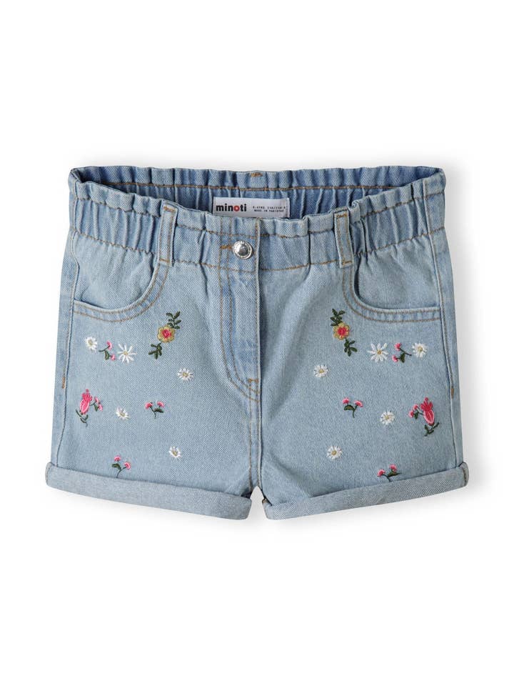 Pantalones cortos de mezclilla para niñas, cintura de papel, azul marino, 9m-8a para venta al por mayor de Minoti sp. z o.o.