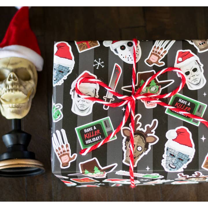 Spooky Cat Press - Wholesale Wrapping Paper Roll - Killer Christmas Gift Wrap (8ft Roll)