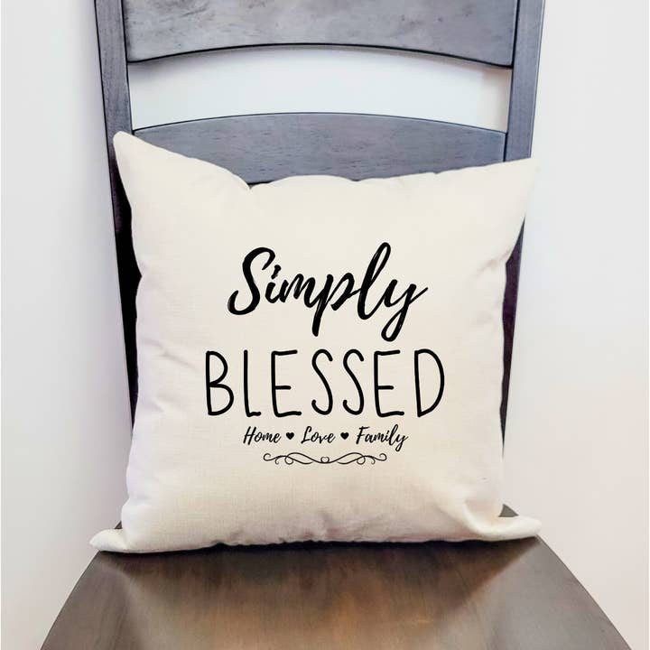 Simply Blessed Pillow Cover for wholesale by Go Charlotte
