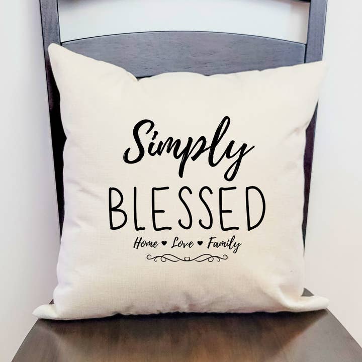Simply Blessed Pillow Cover for wholesale by Go Charlotte