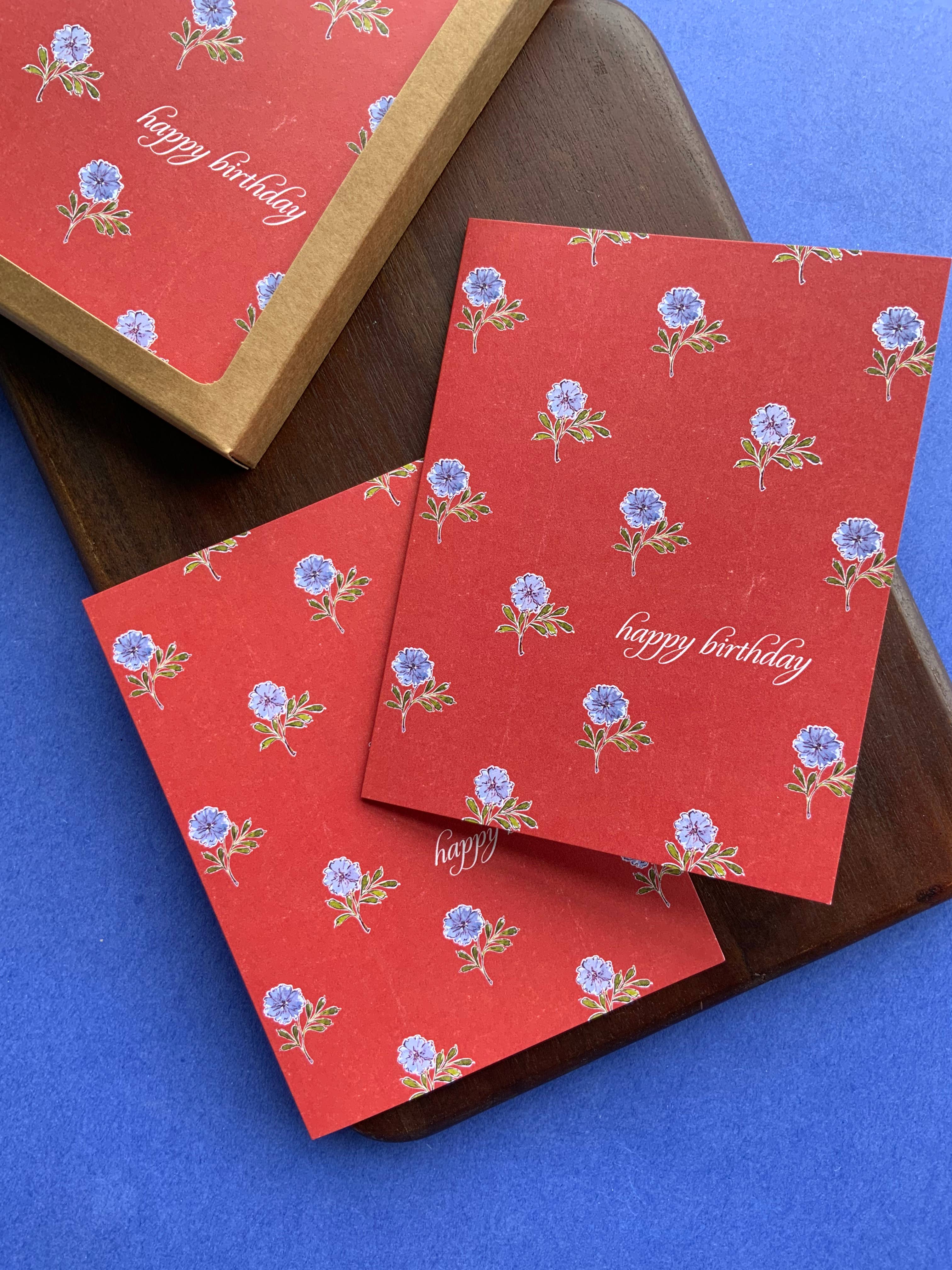 papierwinkel - Wholesale Thank You Card - Floral Happy Birthday Cards | Single + Birthday Card Packs4