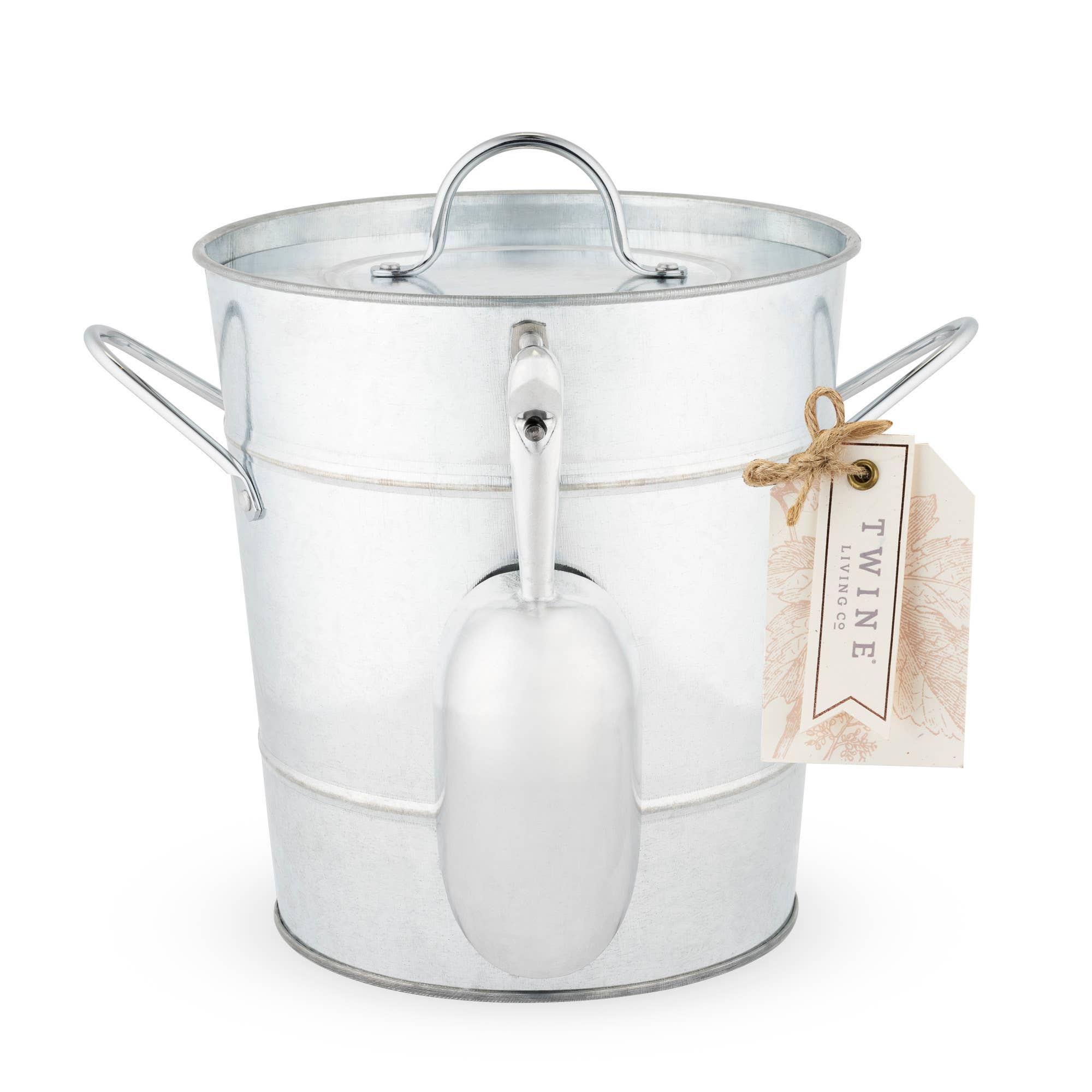 Twine - Wholesale Ice Bucket - Galvanized Metal Handled Ice Bucket with Lid and Ice Scoop1